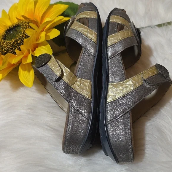 Romika Silver and Gold Leather Comfort Sandals - Picture 6 of 9